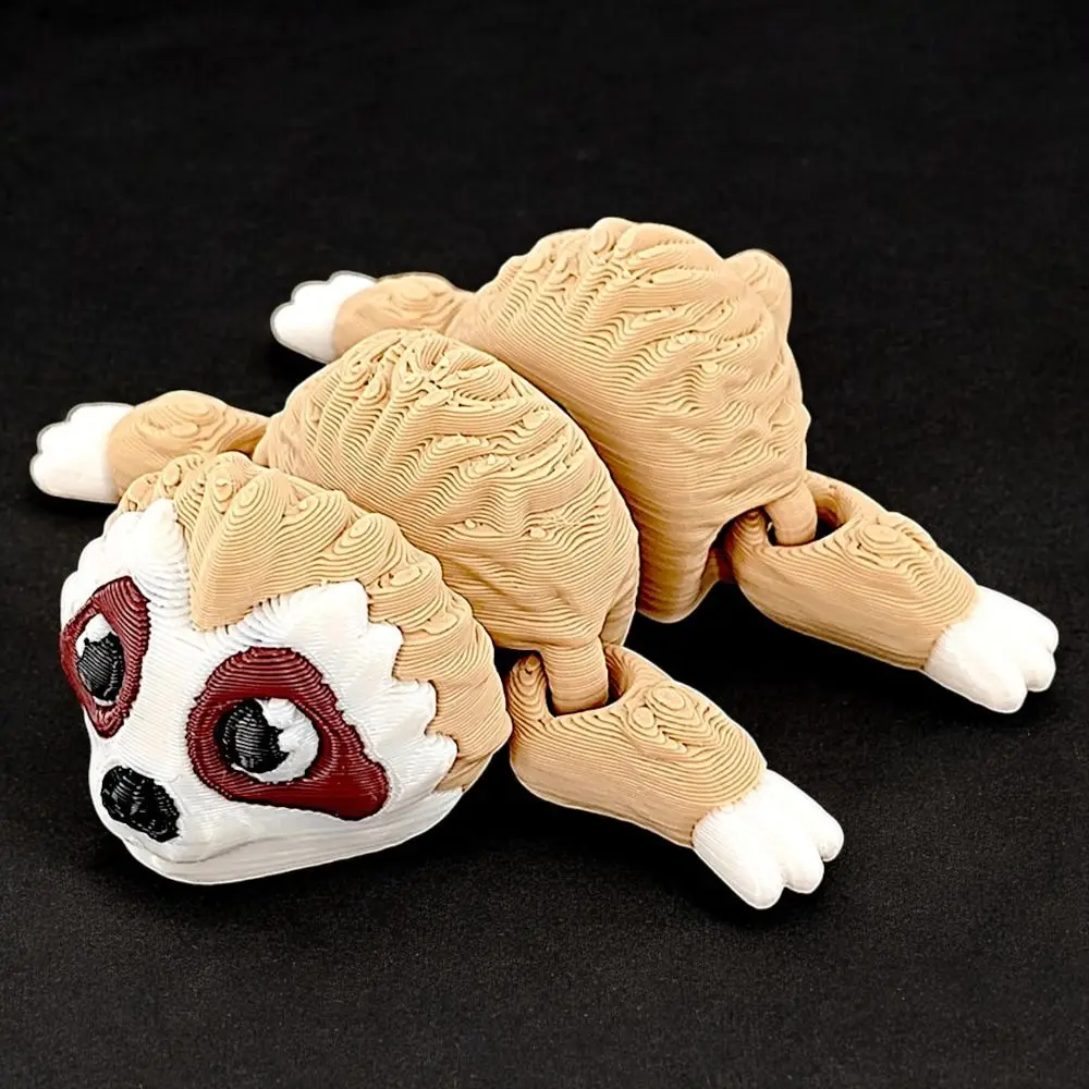 Movable Joints Mini 3D Printing Sloth Realistic Handicraft 3D Printed Sloth Sculpture Figurine Cartoon 3D Printed Sloth Toy Kids