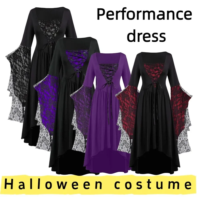 Halloween Europäisches amerikanisches Damen-Rollenspiel-Spitzenkleid für Halloween-Partys, Cosplay-Events, thematische Feiern, Bühne