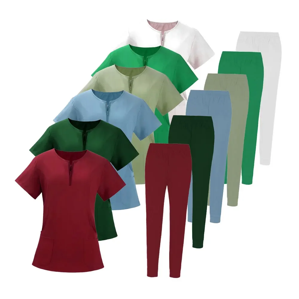 غرفة العمليات مجموعة زي عمل المستشفى ، اللوازم الطبية ، بدلة جراحة الأسنان للممرضات ، أزياء العمل ، بيع بالجملة