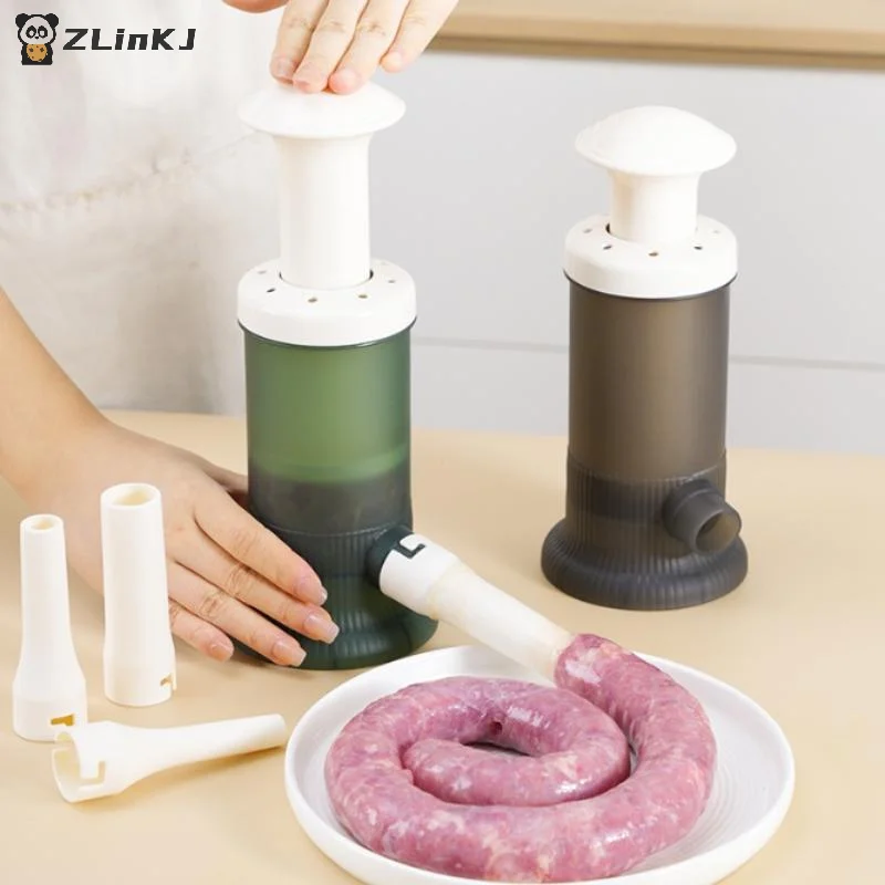 ▶1PCS Manual Press-type Sausage Filler, Sausage Meat Stuffer, Horizontal Sausage Maker, Homemade Kitchen Tool