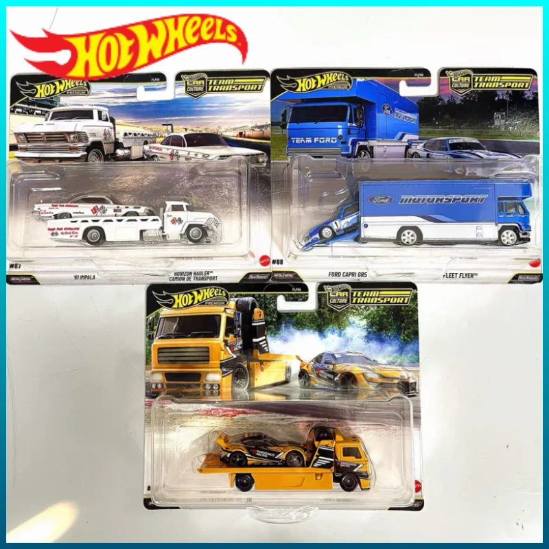 

Hot Wheels Team Transport Series 1/64, литая под давлением модель автомобиля из сплава- Ford Chevrolet Impala Toyota Supra, коллекционная игрушка, подарки