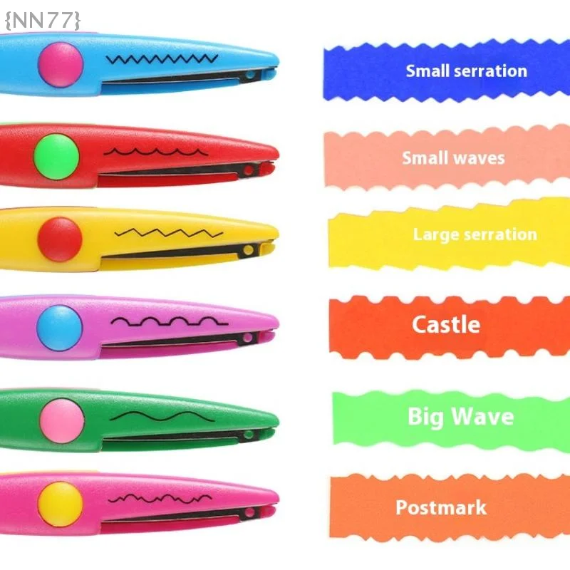 

Minimalistic Lace Scissors, Wavy Pattern Small Round Head For Children Student Art Scrapbooking