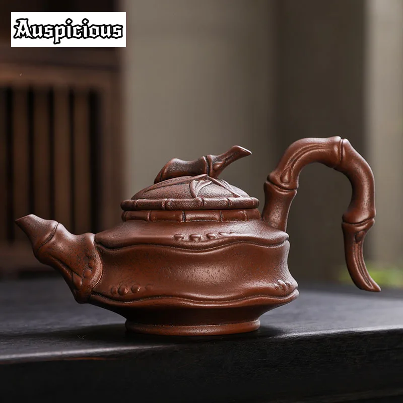 

Handmade Jumping Knife Purple Pottery Tea Pot Household Hammer Rough Pot Antique Tea Brewing Dargon Kettle Kung Fu Tea Set Gifts