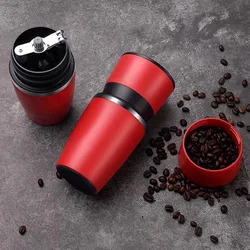 Travel Coffee Mug Grinder Filter Built-in Set Manual Coffee Mocha Maker
