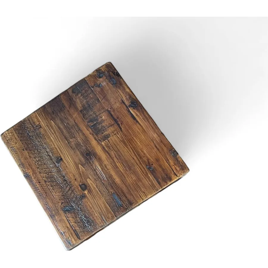 Rustic Reclaimed Wood Dining Table Top Dark Brown Matte Finish for Restaurants/Cafes/Home 30" x 48"