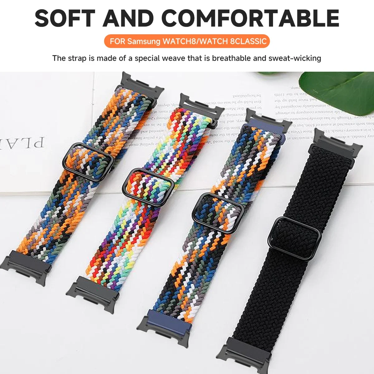Braided For Samsung Galaxy Watch 8 Strap 44 40mm Nylon Bracelet correa pulseira for Galaxy Watch8 classic 46mm 7 Ultra WatchBand