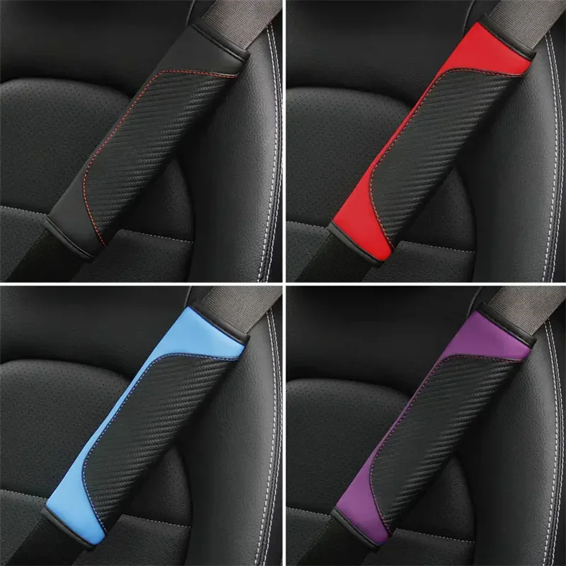 PU Leather Safety Seat Belt, Shoulder Cover, Breathable Protection, Padding Pad, Interior Access, Car Accessories, 2Pcs