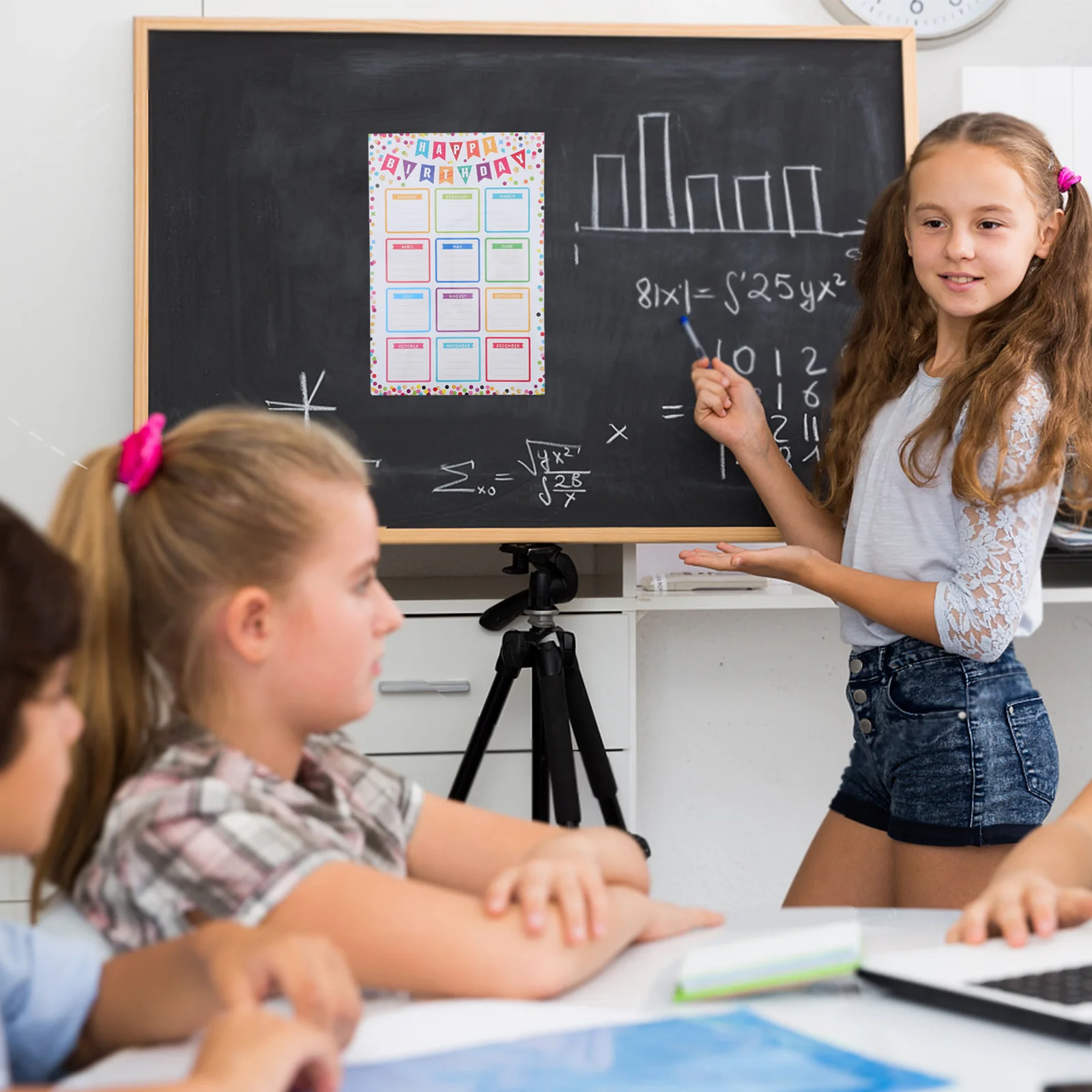 4 قطع من ملصقات عيد الميلاد للفصل الدراسي قابلة للكتابة ومخطط عيد الميلاد وتقويم لوحة الإعلانات وديكور قابل لإعادة الاستخدام للعودة إلى اللوازم المدرسية #2