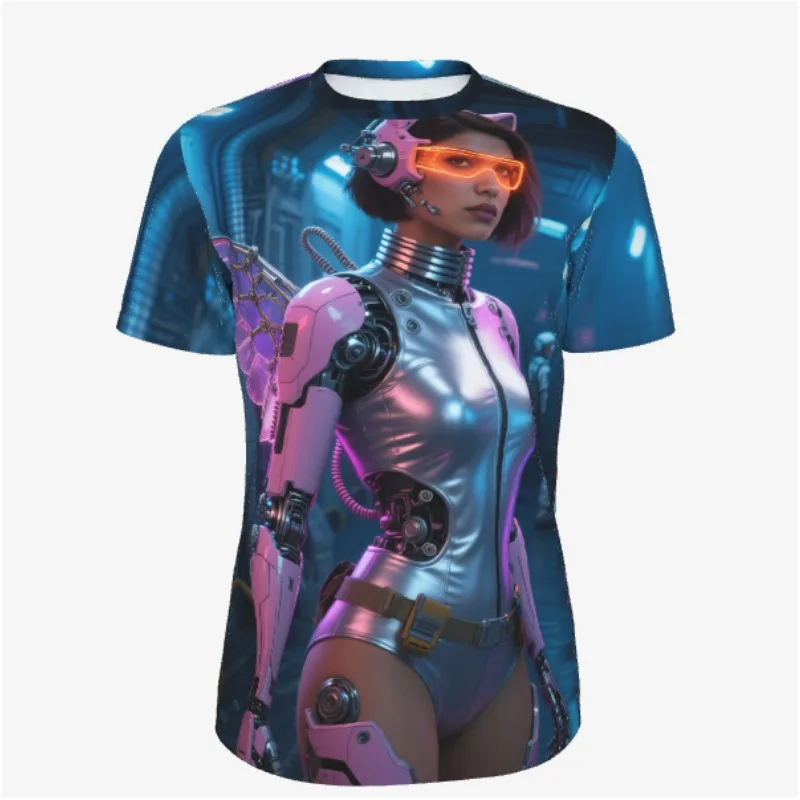 

Robot Pattern 3D Printed Fashionable and Trendy Summer T-shirt, Breathable and Quick-drying Casual Men's and Women's T-shirt