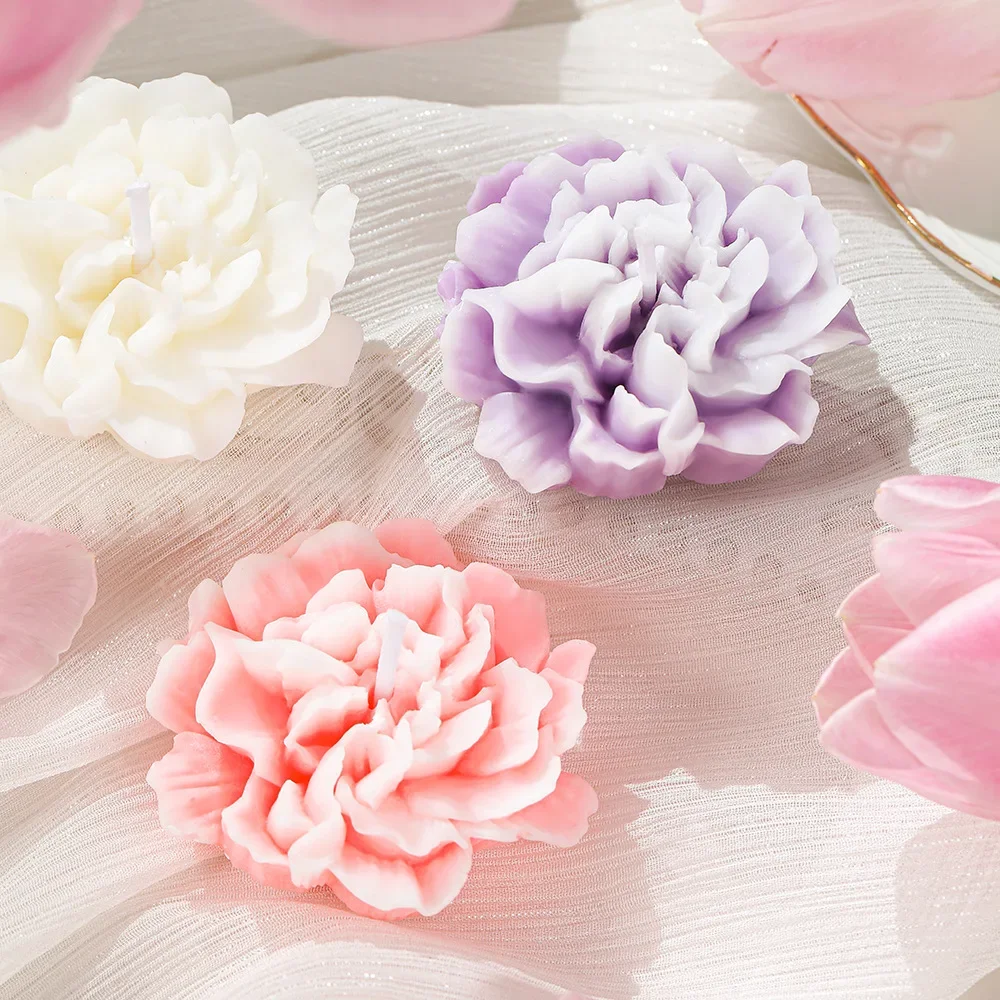 5Pcs Mother's Day Gift Carnation Flower Handmade Soybean Scented Candles Valentine's Day Girls Souvenir Flower Candles