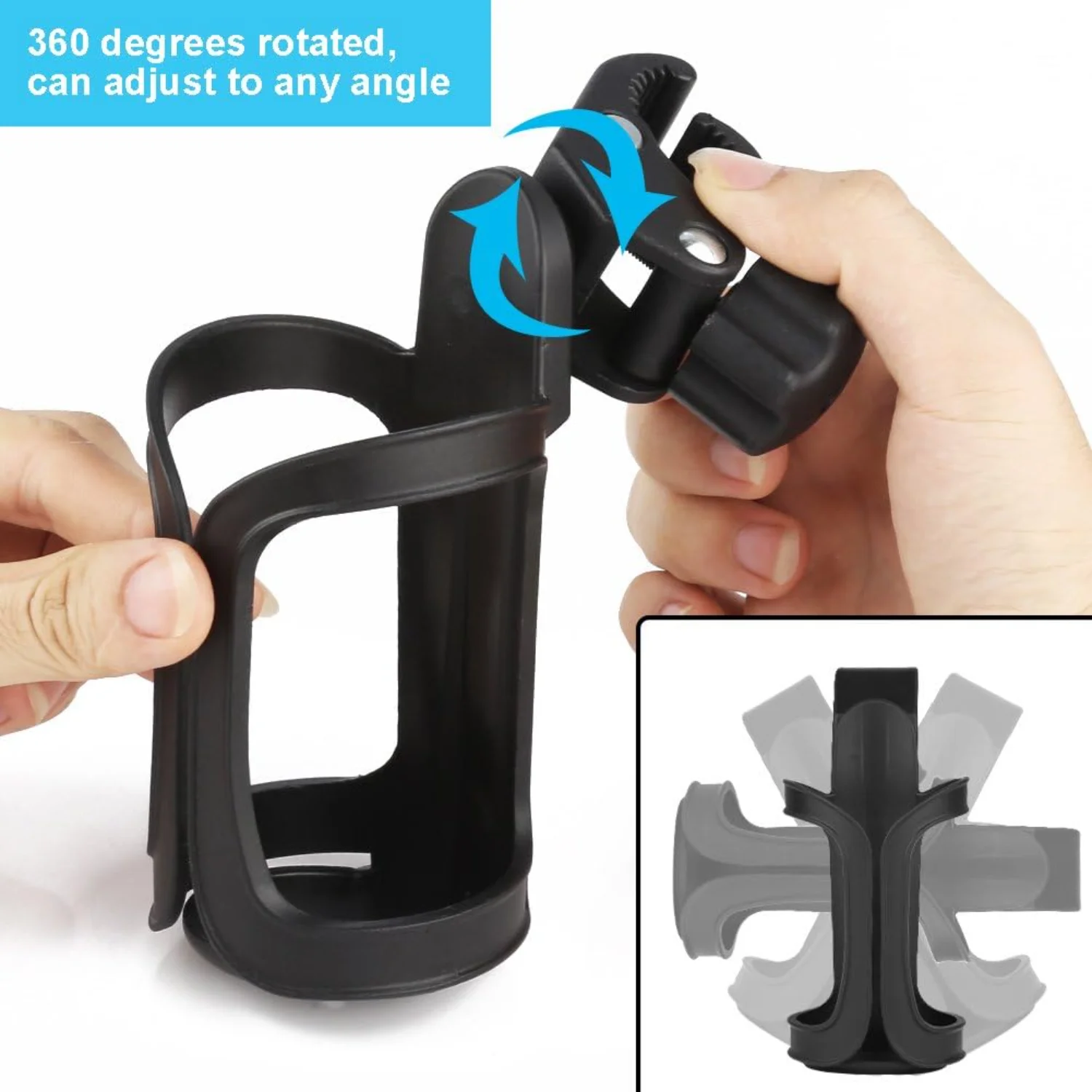 Bike Cup Holder, Bike Water Bottle Holders,   Degrees  Cup Holder for Bicycle, Stroller, Scooter, Walker, Wheelchair, Bike Bottl