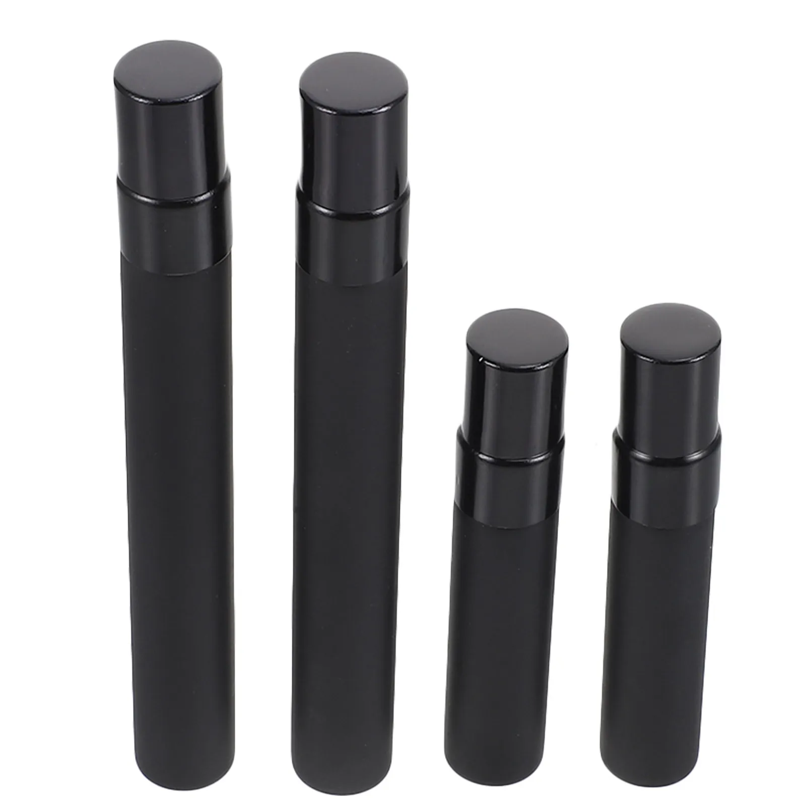 4Pcs Frosted Black Glass Perfume Bottles Detachable Separate Bottling Travel Spray Bottle Refillable Sub Packaging Bottles