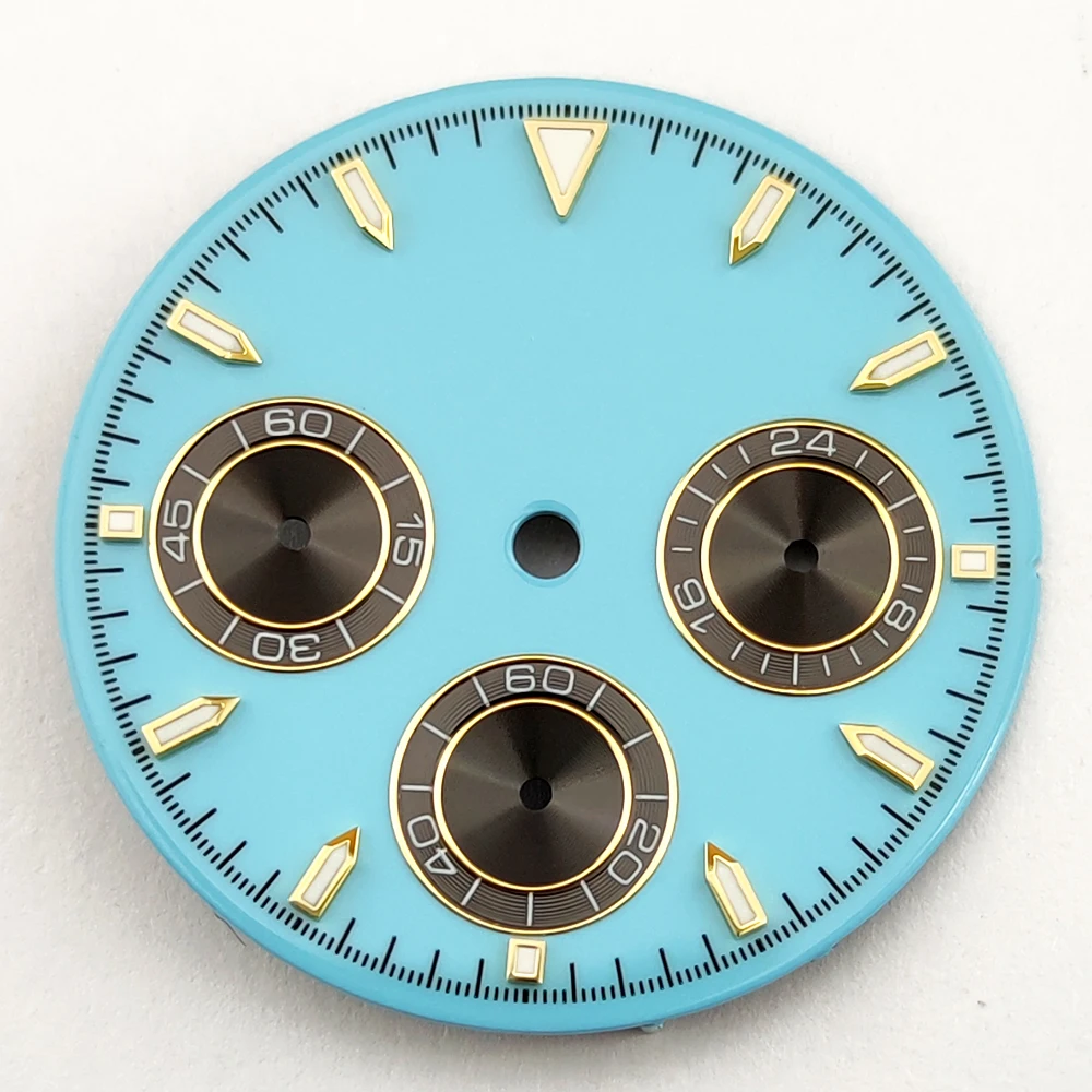 VK63 dial 29MM dial Watch Dial Suitable for the VK63 movement men's watch dial Watch accessories green luminous lumen dial