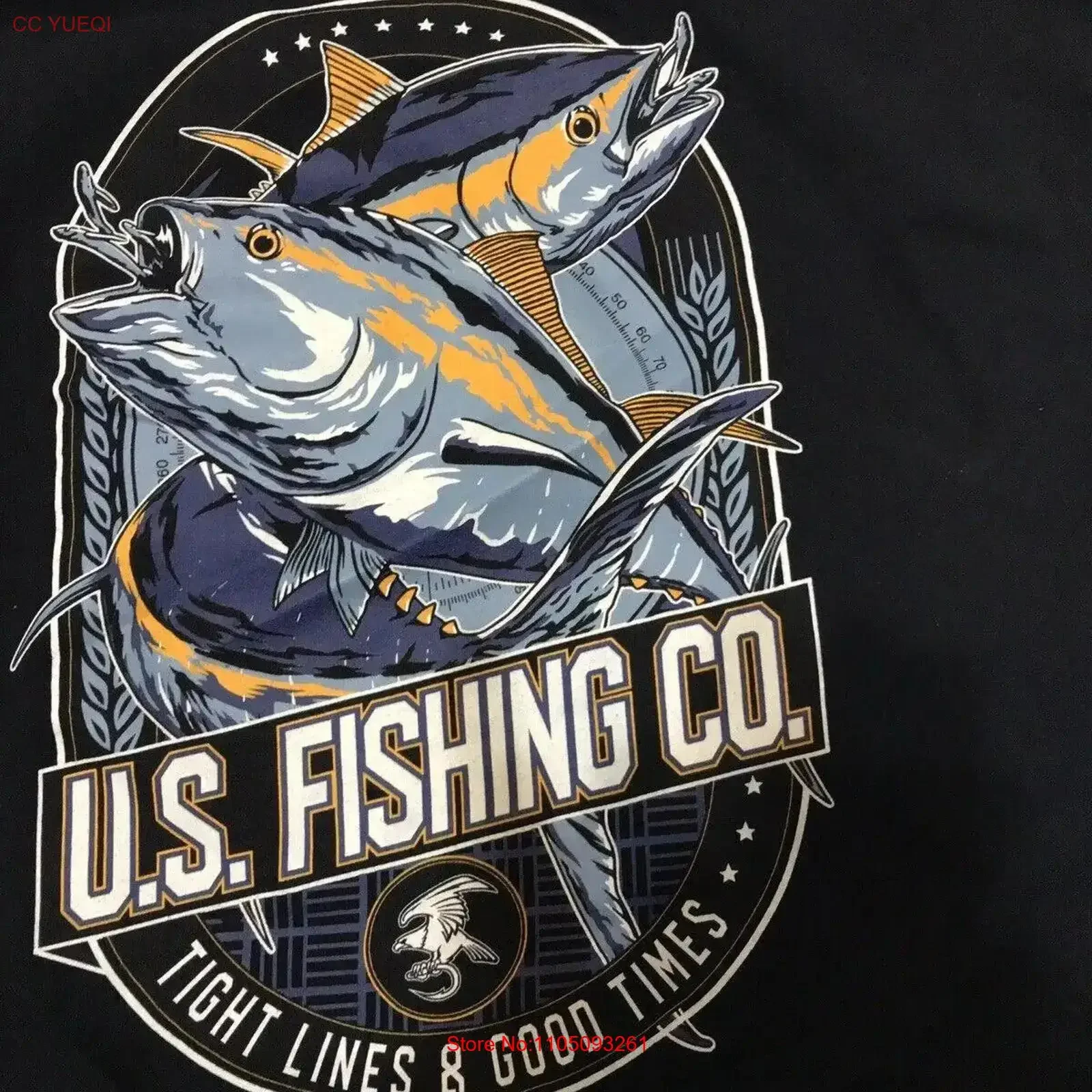 

Футболка U S Fishing CO, мужская, XL, черная, с логотипом 100, хлопок, винтажная стираная дизайнерская одежда, топ для повседневной носки, универсальная унисекс
