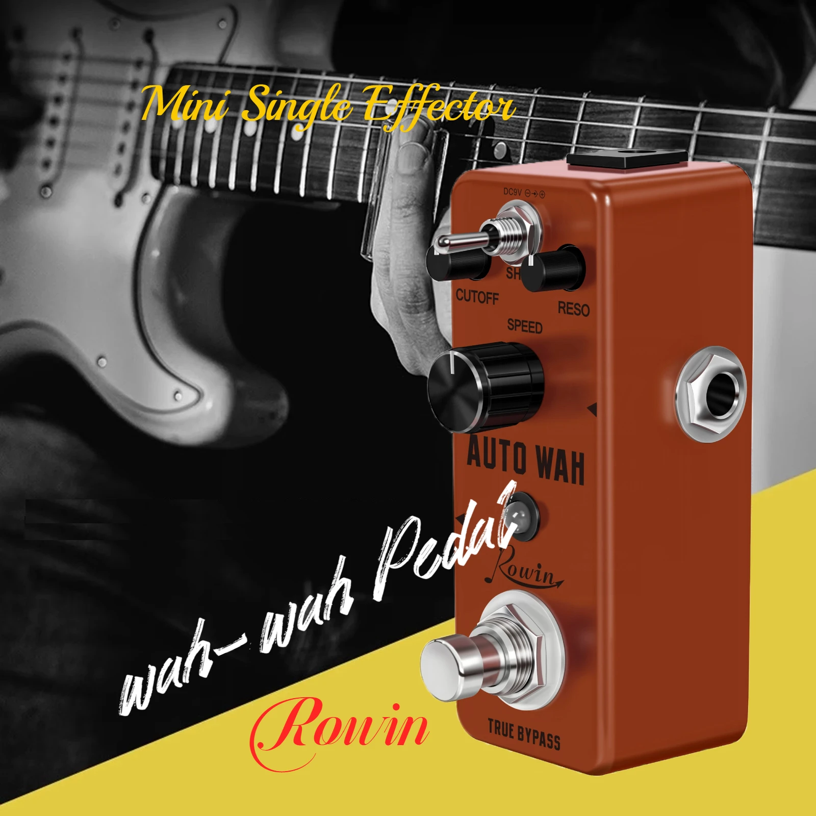 Rowin Auto Wah Effetti Pedale per chitarra Filtro Wah-Wah Effetti digitali Waaah True Bypass Strumenti musicali per pedaliera