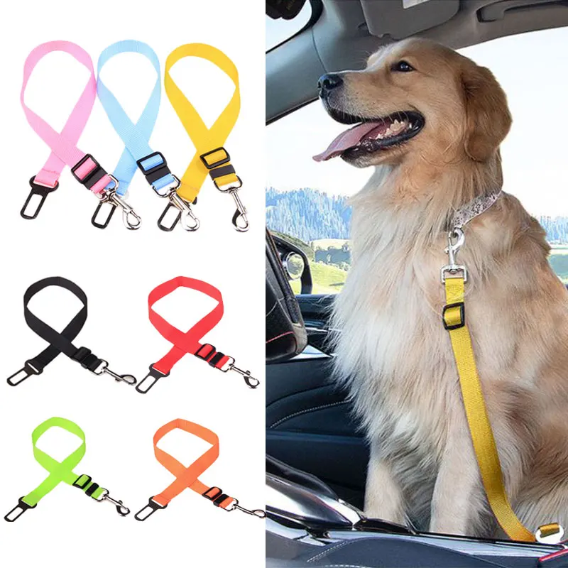 Dog Pet Car Seat Belts Adjustable Cat Safety Belt for Small Large Pets Collar Harness Leash Travel Clip Dog Accessories Hot sale