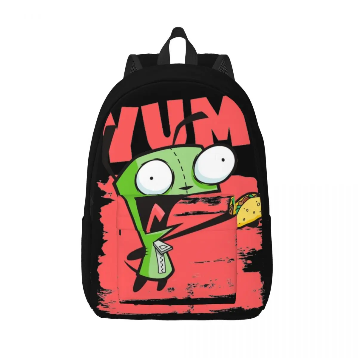 Invader Zim Backpack for Men Women Casual Student Business Daypack GIR Screaming Yum Taco Laptop Canvas Bags Gift