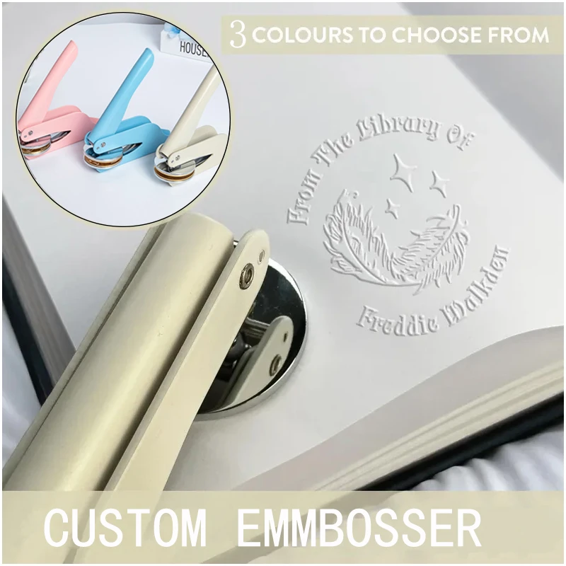 

Embossing Stamps with Handles in Various Colors, Custom Embossing Stamps, Book Series Stamps, Book Embossing Stamps