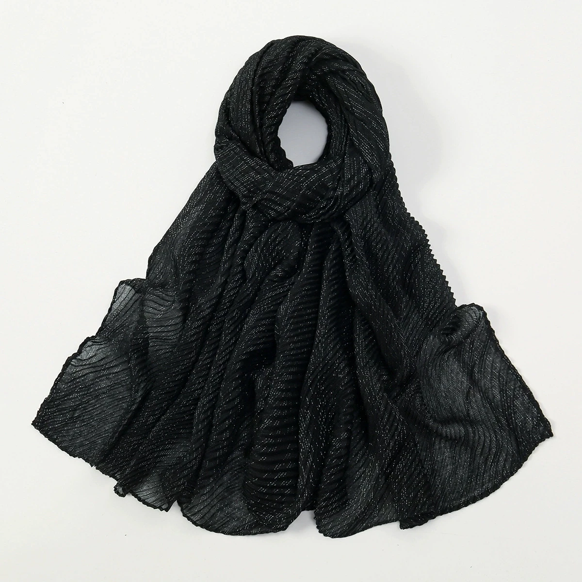 عادي التجاعيد لوركس بريق لامع فسكوزي الحجاب شالات وشاح الصلبة التفاف عقال الباشمينا سرق عمامة مسلم Sjaal 180*85 سنتيمتر #6