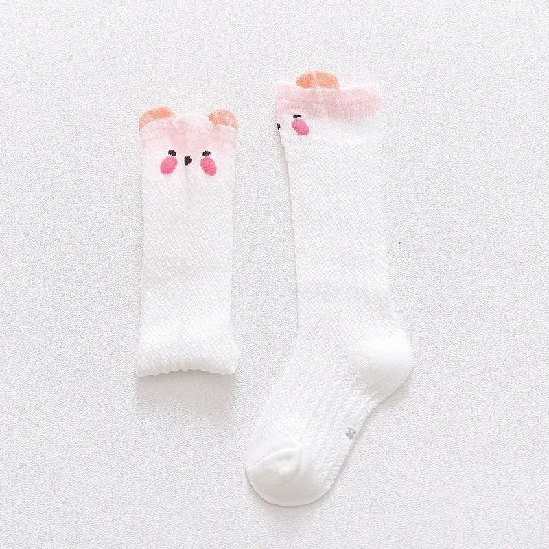 Baby Long Socks Summer Hose White Pink Blue Anti-Mosquito Knee Socks Baby Girl Over The Knee Stockings Children Mesh Cotton