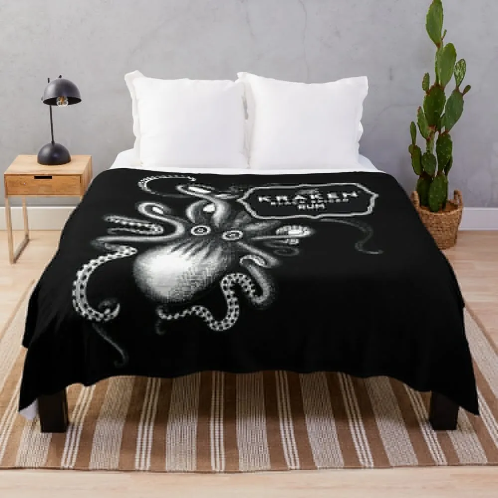 Kraken Rum Throw Blanket Cute christmas decoration Flannel Fabric Soft Blankets