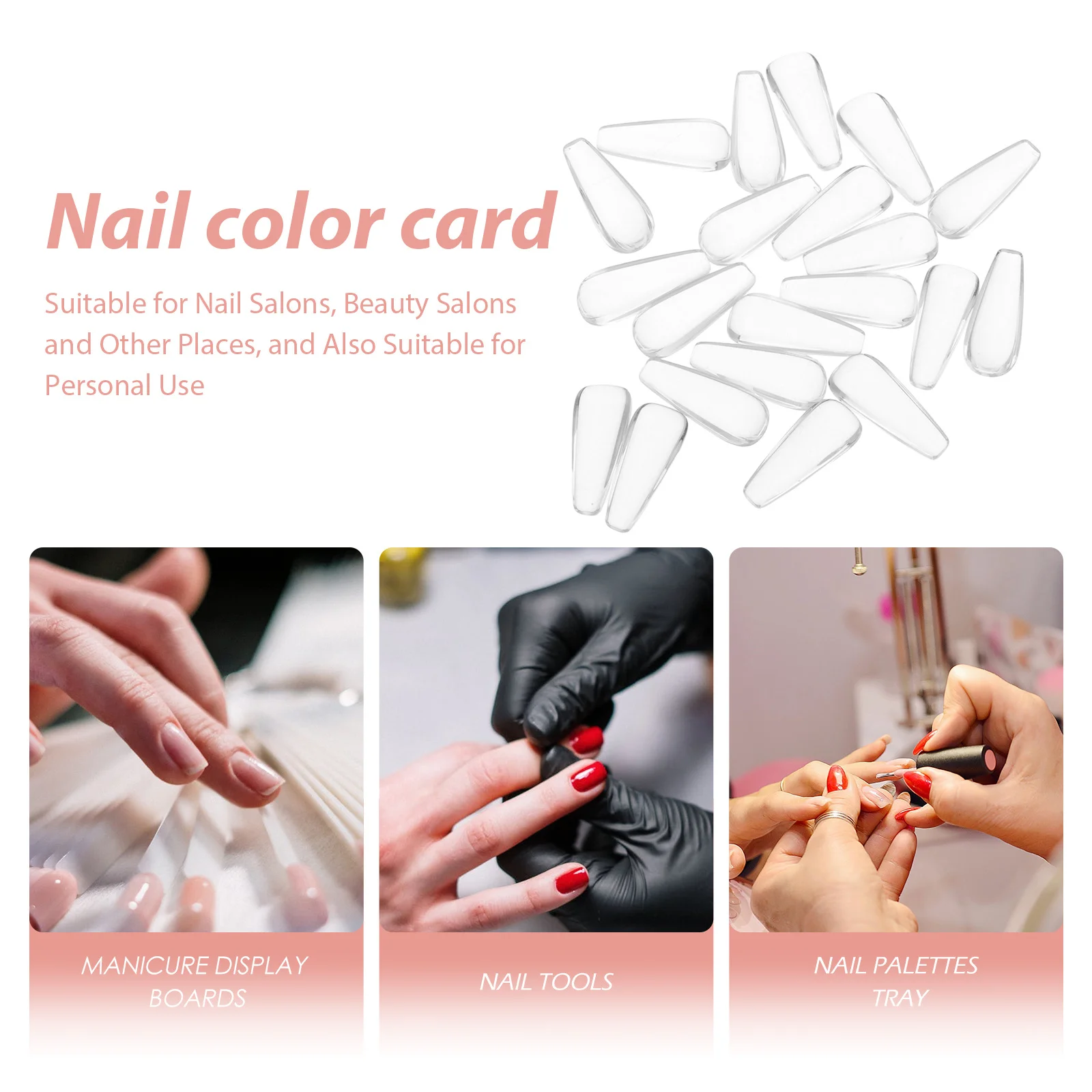 20 Stück trapezförmiger Nagellack-Ausstellungsständer, eleganter Farborganisator für den persönlichen Gebrauch im Salon, langes Design, langlebiges Glas