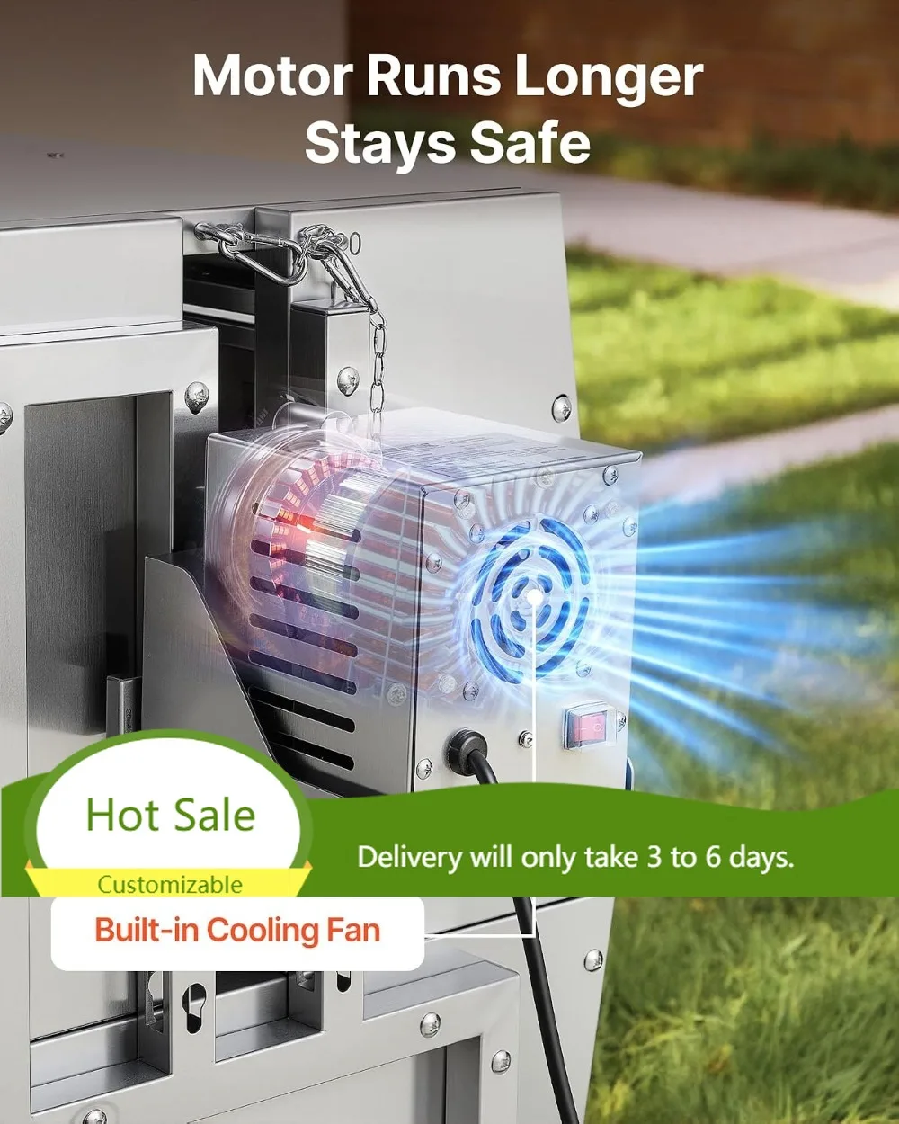46in Rotisserie Grill, 132LBS BBQ Spit Roaster, Stainless Steel, Wheels, 4-Level Height, Outdoor Camping