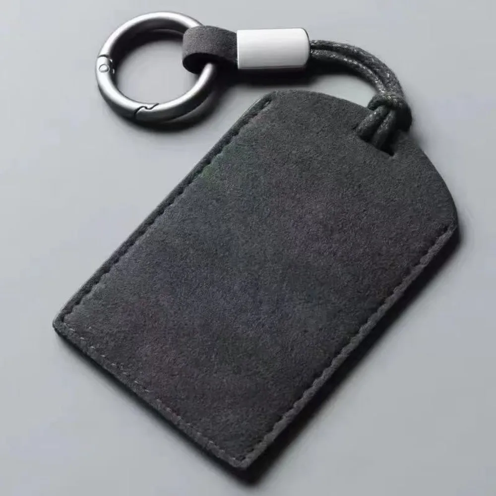 Luxuriöser Echtleder-Autokennzeichnungs-NFC-Kartenhalter, Mini-Lizenz-NFC-PVC-Kartenhülle, Flip-Wildleder-Abdeckung, Schlüsselhülle, Auto-Zubehör