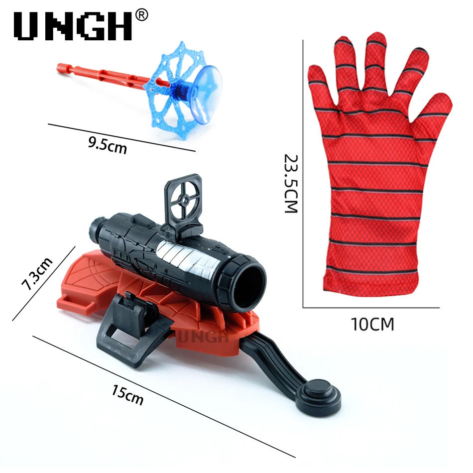 UNGH Spiderman Web Wrist Launcher Shooters Spider Man Upgraded Version Peter Parker Cosplay Gadgets Set Toys for Children Gift K