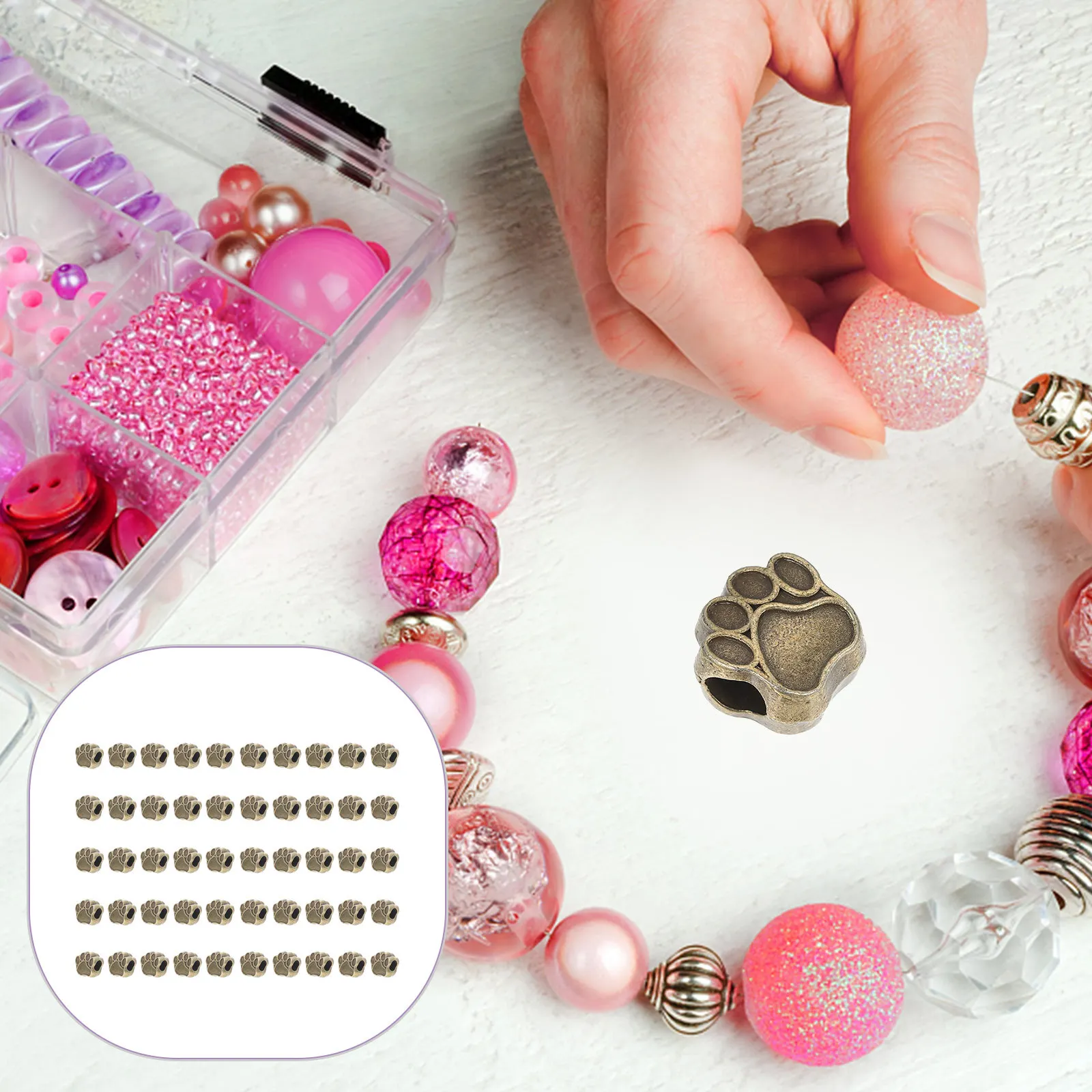 

50Pcs Vintage Zinc Alloy Jewelry Accessories DIY Bracelet Necklace Loose Beads Handmade Decorative Beads Pendant DIY Bead