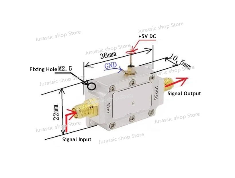 

350MHz - 7GHz LNA Low Noise Amplifier 35dB Gain Wideband RF Amplifier Module without Power Supply Module