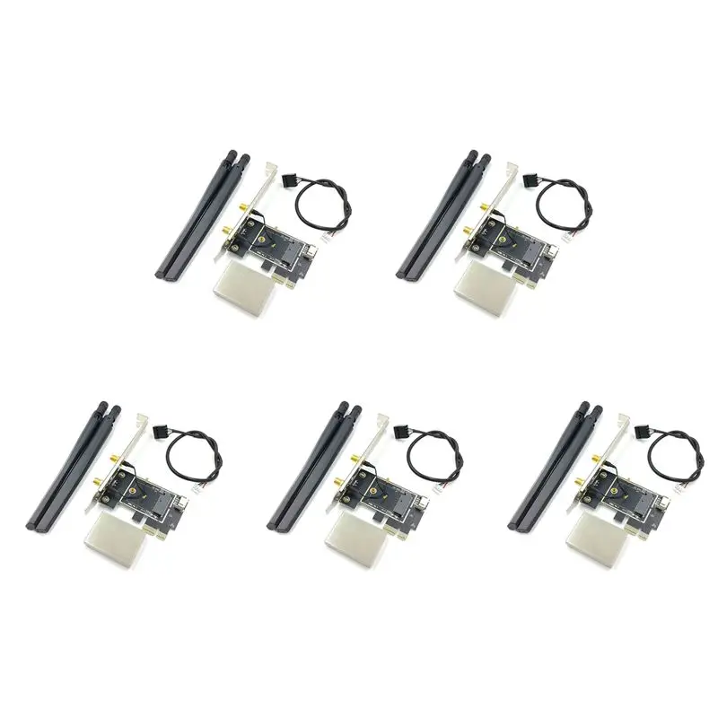 ABRI-5X NGFF M2 Wireless Card To PCI-E Pcie Desktop Bluetooth Converter Adapter With 10 AC Antenna For AX200 9260AC
