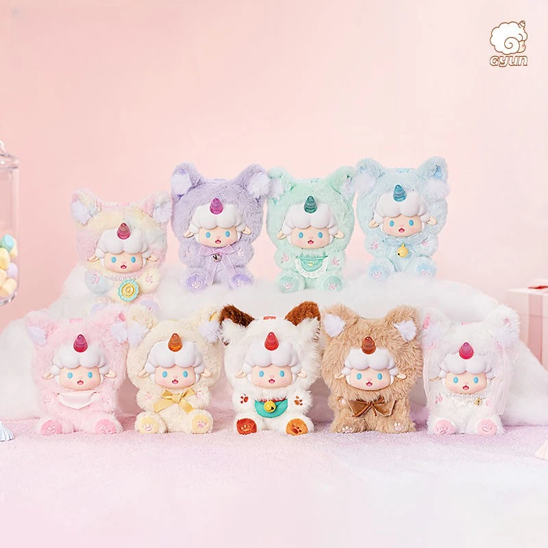 

MINISO 2025, натуральный рулон, овца, кошка, конфеты, серия, плюшевый кулон, глухая коробка, модные аксессуары, подарок