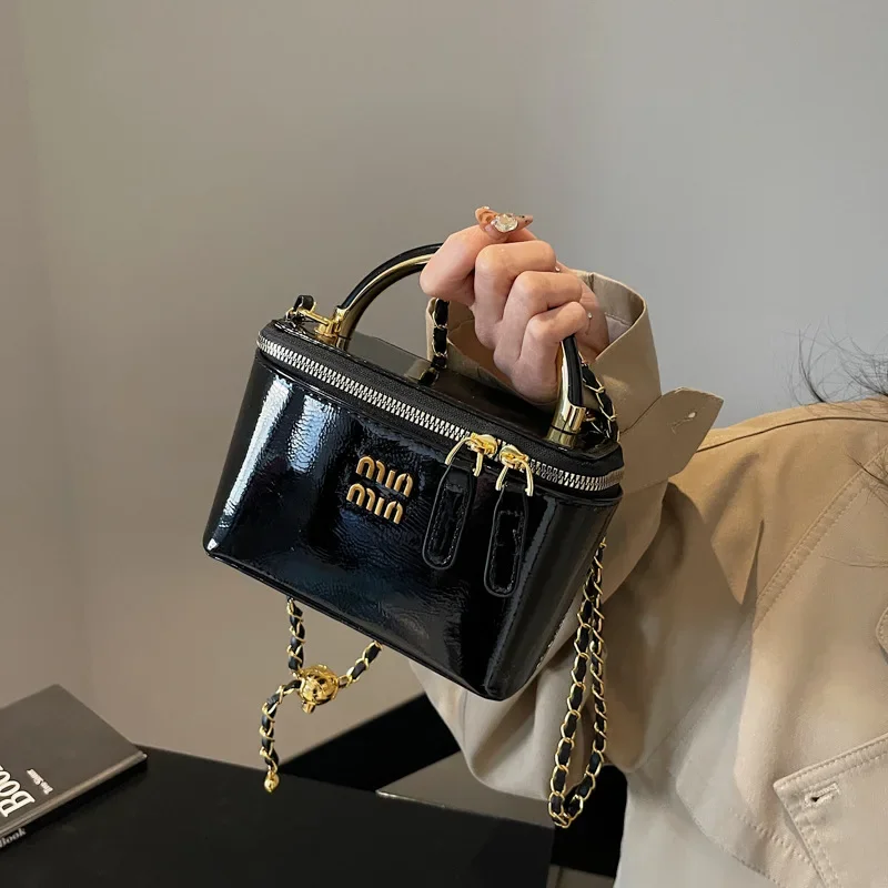 Bolso cruzado de estilo coreano a la moda para mujer, bolso de hombro individual con forma de caja de cuero PU, bolso versátil de nuevo estilo para invierno