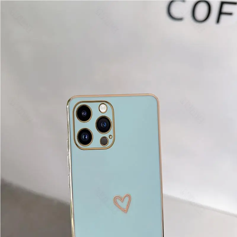 Funda con cordón cruzado de corazón de amor para iPhone 14 11 12 13 Pro Max 13 12 Mini 12pro 8 7 6 6S Plus 10 Xr Xs Max SE 2020