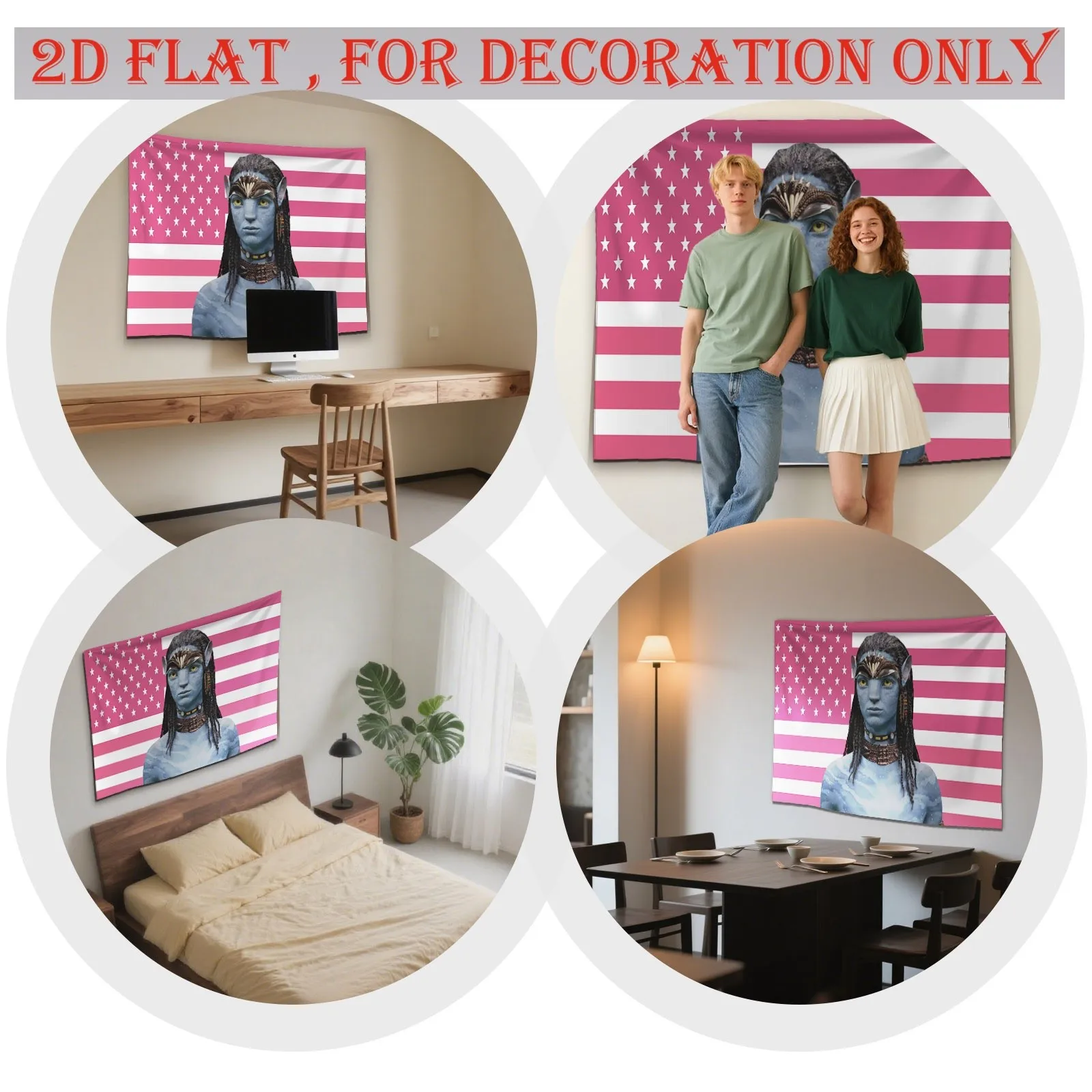 2D Flat Neteyam Style Tapestry Wall Hanging Vibrant Polyester Easy Hanging Multiple Sizes Ideal Gift