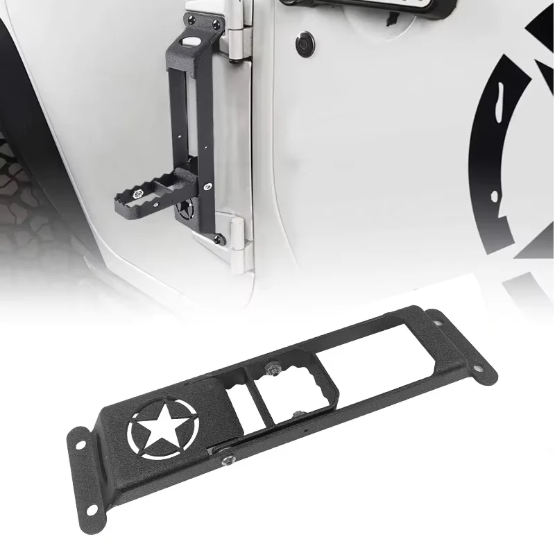 Door Hinged Step Pedals Car Accessories Hinge Front Foot Peg Rest Pedal Side Steps Car Door Pedals for Jeep Gladiator JK JL