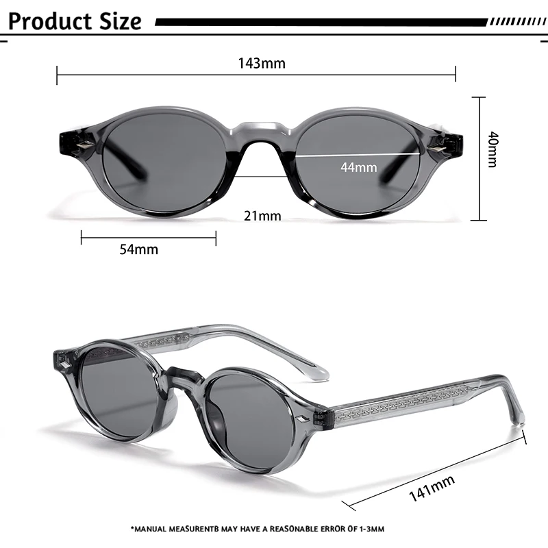 CATERSIDE Modische ovale Damen-Sonnenbrille, Vintage-Stil, kleiner Rahmen, luxuriöse Bügelenden, Sonnenbrille für Herren, Party- und Outdoor-Brille, UV400 – Detail 2