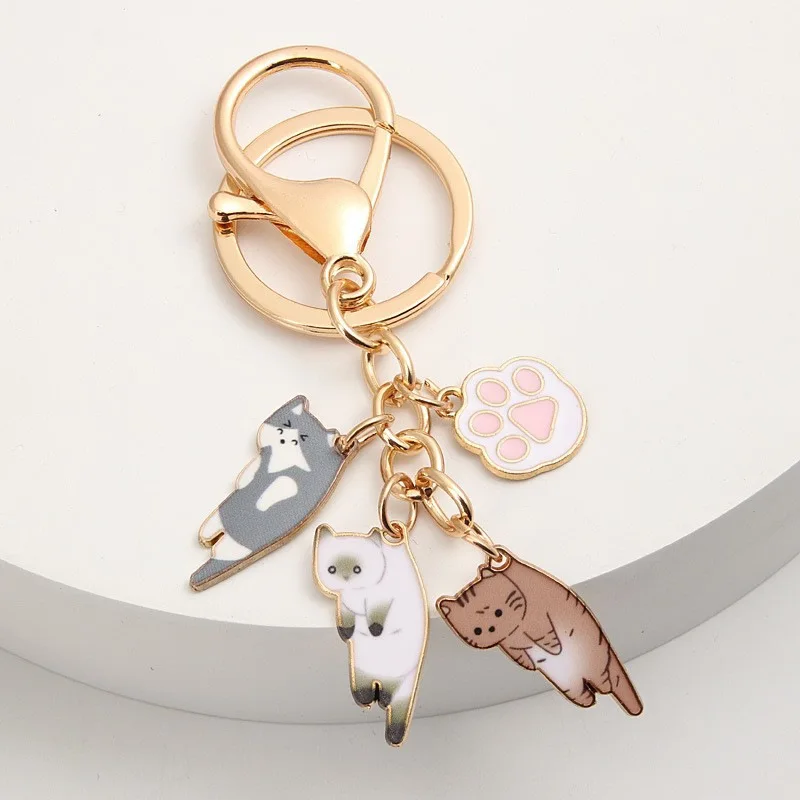 

Kawaii Cat Keychain Pet Paw Key Ring Animal Footprint Key Chains Souvenir Gifts For Women Men
