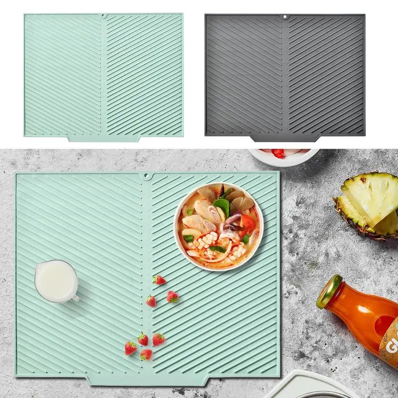 

Dish Drying Mat Silicone Dish Pad Draining Mat Anti Slip Kitchen Countertop Protector Dishes Pad For Kitchen Countertops