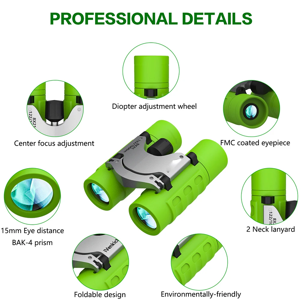 

High Powered Telescope Kids Miniscope Children Portable Compact Adjustable Eye Distance Outdoor for Boys