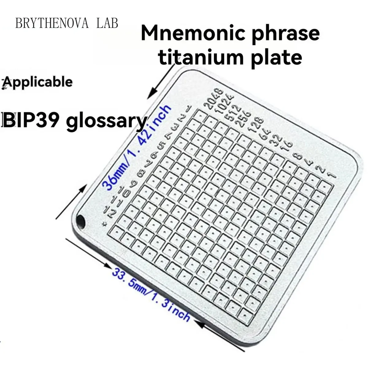 AT16 Crypto Seed Phrase Storage Plate, Mnemonic 24 Words Kit, Backup Recovery Cold Wallet for BIP39 Recovery Words