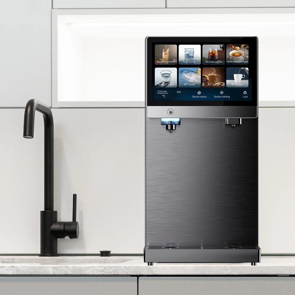 New Design 7 Inch Touch Control Display Screen Complex Water Dispenser Instant Hot And Cold Soda Sparkling Water RO System