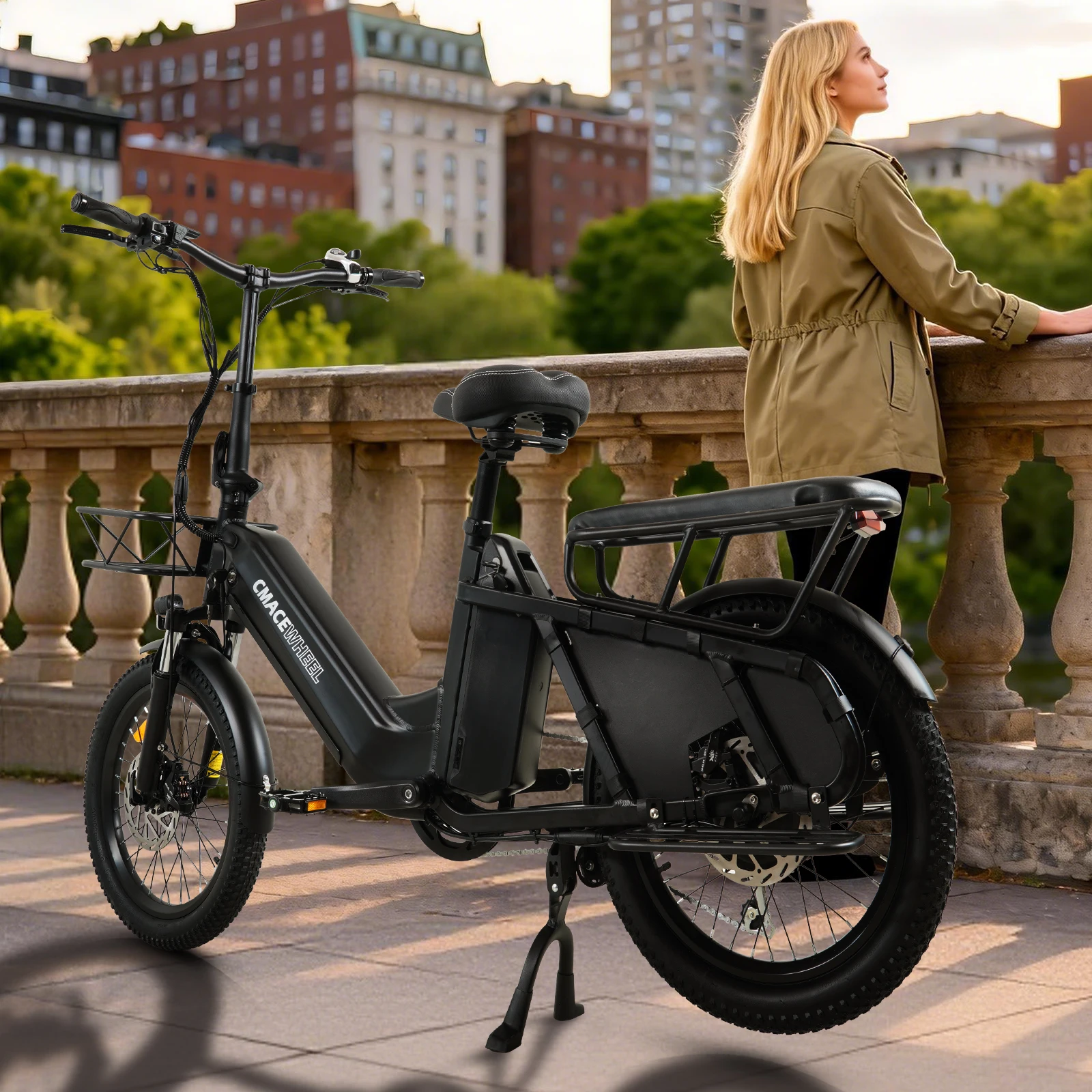 

CMACEWHEEL HQ20 48V Dual Lithium Battery Electric Bicycle Adult Electric Bicycle 20 inch X2.40 inch Tire 42 km/h