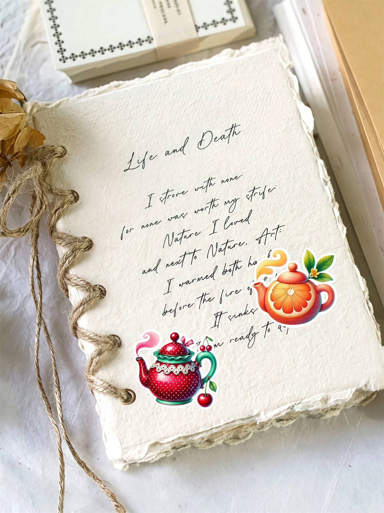 18pcs Creative Self-made Fruit Flower Tea Kettle Scrapbooking Stickers/decorative /DIY Craft Photo Albums Planner Stickers