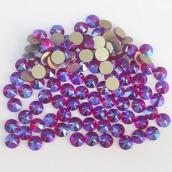 Lt Siam ab 2088 non hotfix color 8 big and 8 small cut 5ATop quality flat back rhinestones Glue on crystal with gold foiled back