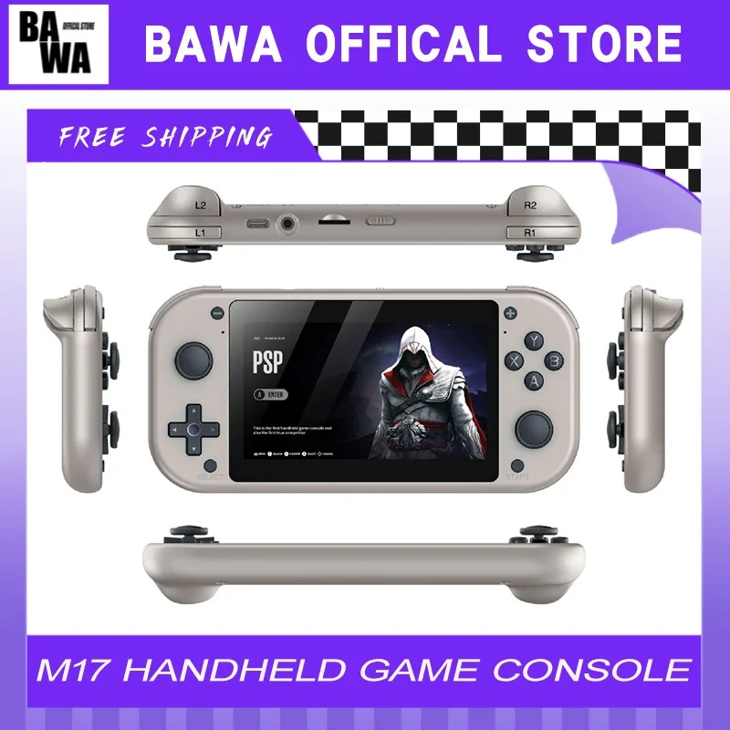 M17 Handheld Game Console 4.3 Inches Arcade Rocker 4-Core 1.2ghz Game Machine Support Multiple Gaming Simulators Cutom For Gamer