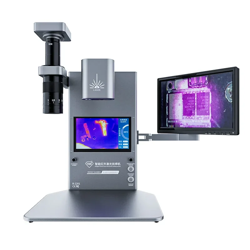 

Three-in-one laser welding and thermal imaging diagnostic instrument chip debonding and removal of flying wire BGA reworkstation