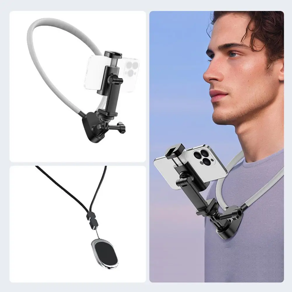 

Magnetic Mobile Phone Camera Stand Neck-hanging First-person Perspective Shooting Anti-shake Chest Fixed Vlog Sports Shooting