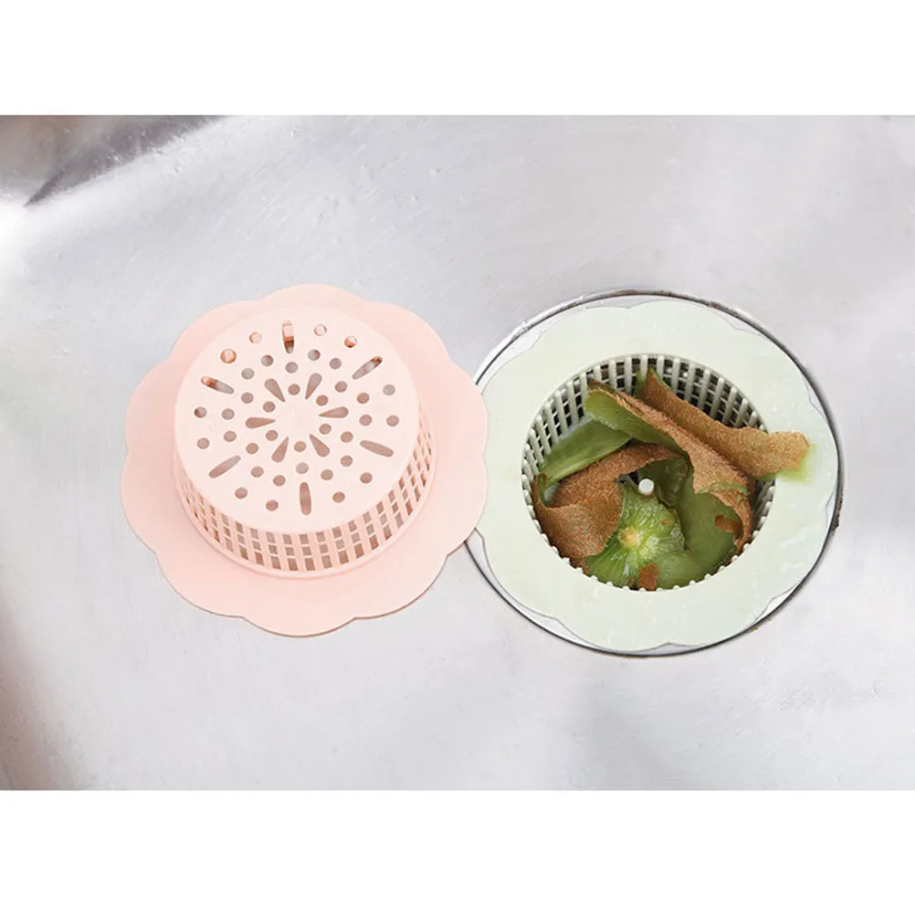 Heavy Duty PP Plastic Sink Strainer Round Flower Style Mesh Drain Filter Kitchen Bathroom Universal Drain Strainer No Assembly